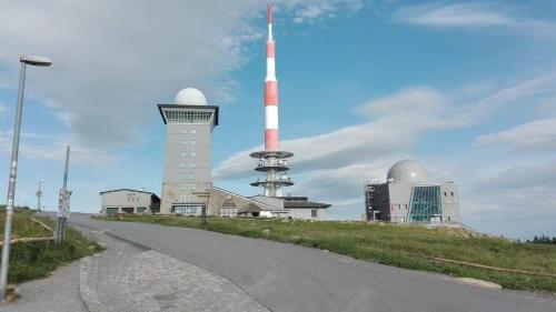 a missile laboratory with a road in the foreground at Bungalow-Am-Eichholz in Ilsenburg