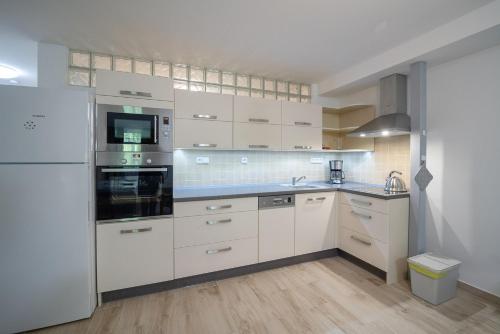 Dapur atau dapur kecil di Šedivinské apartmány - rodinné apartmány v Orlických horách