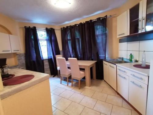 cocina con mesa y sillas en una habitación en Apartment in Veprinac en Veprinac