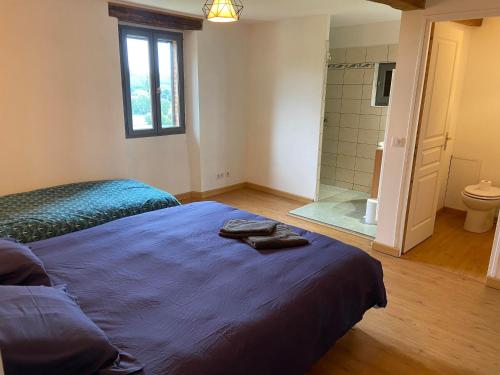Postel nebo postele na pokoji v ubytování Ferme du Bois du Pouget