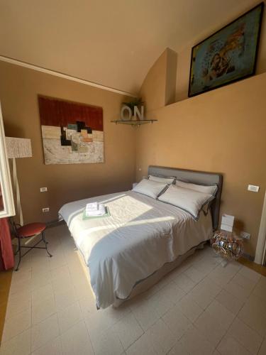 ein Schlafzimmer mit einem großen Bett in einem Zimmer in der Unterkunft The 1905 house Near Leaning Tower in Pisa