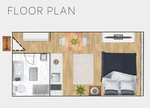 a plan of a floor plan of a room at Modern Studio near Lugano's Lake & City Center in Lugano
