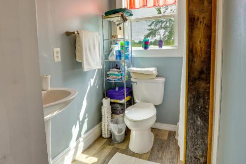 A bathroom at Charming Smoot Cabin on Working Farm!