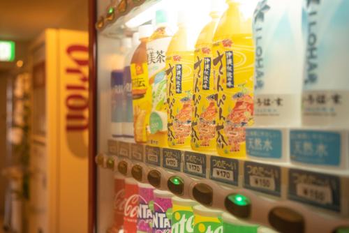 a display of drinks in a vending machine at Kerama Blue Resort in Zamami