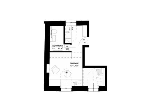 a floor plan of a house at Murvica resport in Murvica