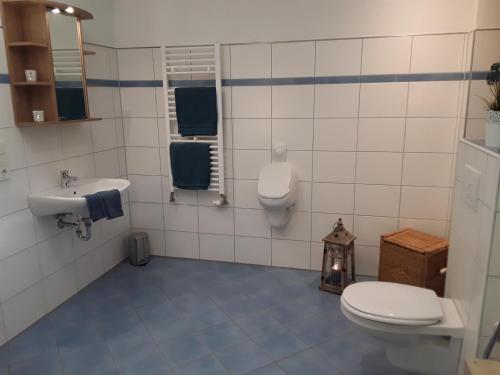 Ένα μπάνιο στο Ferienwohnung Hammenhof