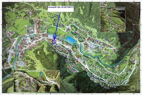 a map of a park with a blue highlighted at Campiglio Bilocale Dolomiti in Madonna di Campiglio