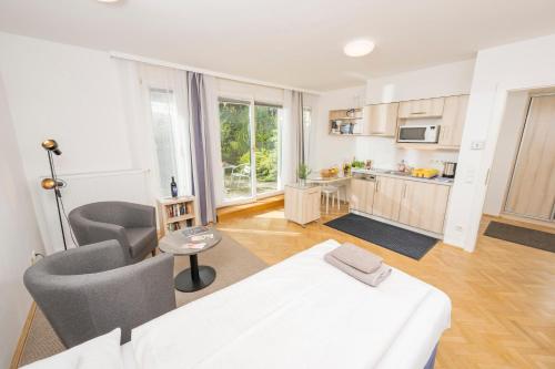 Kuchyň nebo kuchyňský kout v ubytování Appartements Ferchergasse
