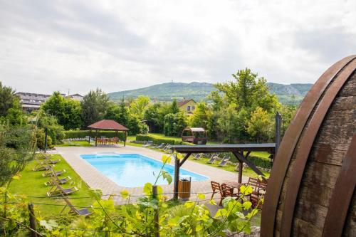 - Vistas a la piscina del complejo en Amenity Penzion Horni Vestonice, en Horní Věstonice