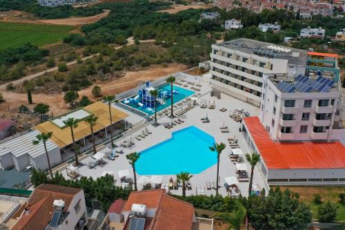 an overhead view of a resort with a swimming pool at Toxotis Hotel in Protaras