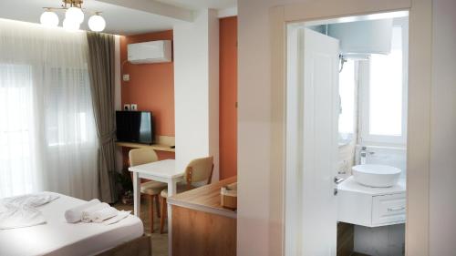 Koupelna v ubytování Hotel Luris
