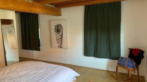 Postel nebo postele na pokoji v ubytování Ferienhaus im Vorwerk Nickern
