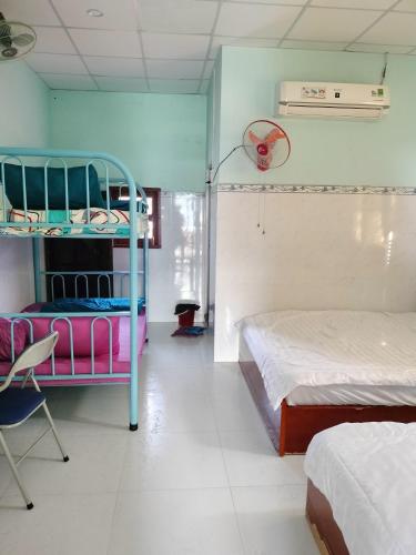 Postel nebo postele na pokoji v ubytování Thinh Thien Motel