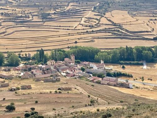 an aerial view of a small village in a field at Fuentes de la Hoz in Aguatón
