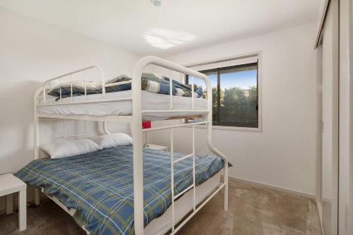 a bedroom with two bunk beds in a room at 3 at 35 Phillip Island Rd in San Remo