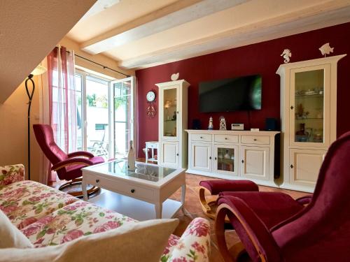 Et tv og/eller underholdning på Strandwohnungen Sellin - WG07 mit 2 Balkonen