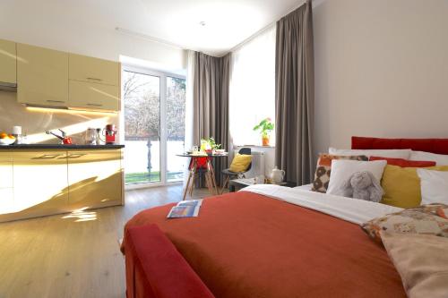 Posteľ alebo postele v izbe v ubytovaní Apartamenty Pod Gwiazdami