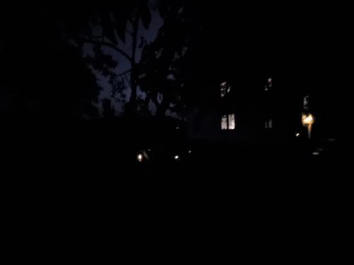 a house at night with lights in the dark at Pension DonauBlick Grein 1 , Spitzfeldstr 1 in Grein