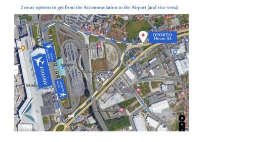 a map of the intersection of a freeway at OPORTO House AL in Maia