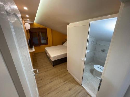 a small room with a bathroom with a toilet at Zabljak Crnojevica ( National Park Skadar Lake) in Žabljak