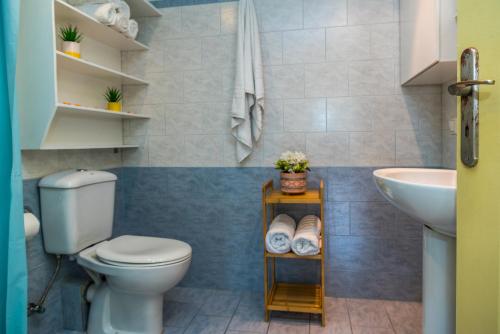 Dion Mari في Fiolítis: حمام مع مرحاض ومغسلة