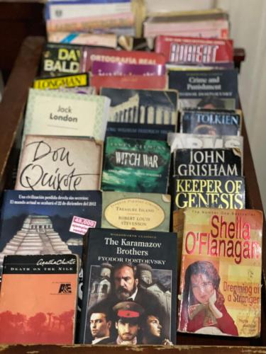 Die Bibliothek im Hostel
