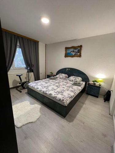 een slaapkamer met een groot bed in een kamer bij Apartman Royal sa GARAŽOM in Visoko