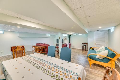 a hospital room with a bed and chairs at Charming Canandaigua Lake House w/ Deck & Views! in Rushville