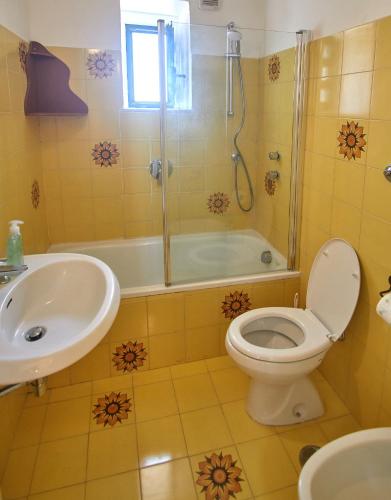 a bathroom with a toilet and a sink and a shower at La Terrazza sul blu di Capri in Capri