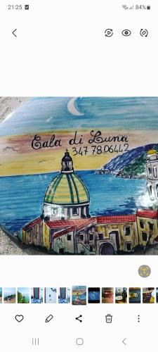 a painting of a lighthouse and a train at Cala Di Luna House in Vietri sul Mare