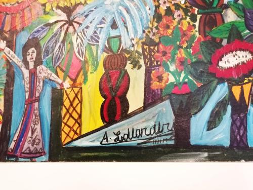 a painting of a group of vases with flowers at Hotel Plaza Inn in Figueres