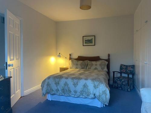 a bedroom with a bed and a chair at Cooper Hill in Carlow