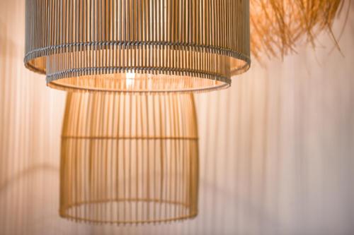 a chandelier hanging from the ceiling in a room at Terra di Gradara in Gradara