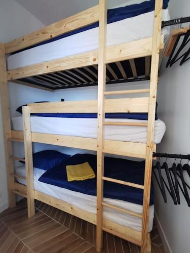 a couple of bunk beds in a room at Vista Monaco, 5mn walk to Monaco, Amazing view in Beausoleil