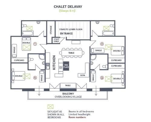 a floor plan of the bristol dental clinic at Résidences Delavay Les Pistes in Les Gets