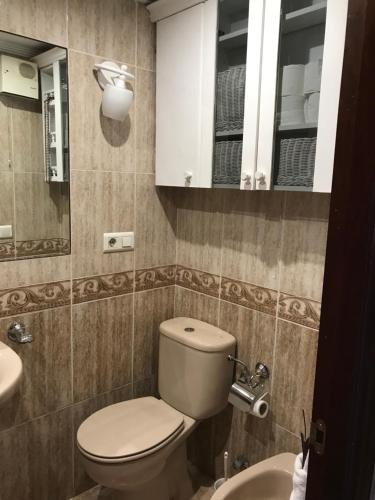 a bathroom with a toilet and a sink at APARTAMENTO MEDIODIA in Luanco
