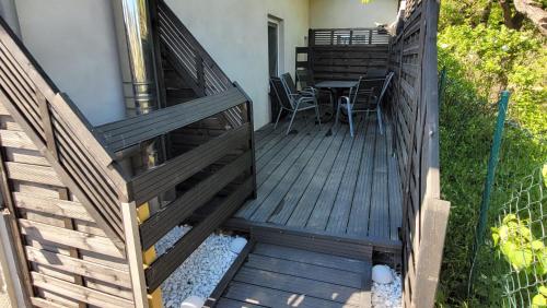 Balkoni atau teres di Ferienhaus mit Kamin in Sassnitz bis 6 Personen