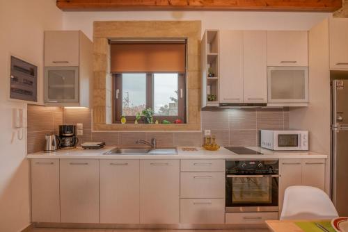 Η κουζίνα ή μικρή κουζίνα στο Lithina charm villa with private pool and sea view