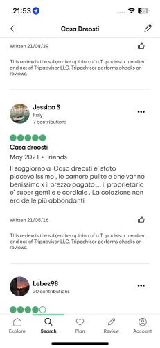 a screenshot of a page of a cell phone screenshot at Casa Dreosti in Cortona