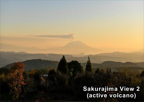 a view of a mountain in the distance at La Vista Kirishima Hills in Kirishima