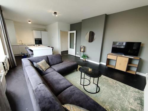 Televisyen dan/atau pusat hiburan di k50159 Spacious and modern apartment near the city center, free parking