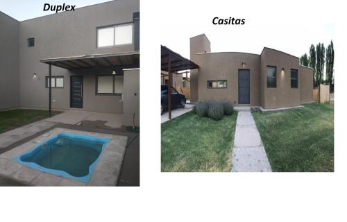 a house before and after its remodel at Las Casitas y Los Duplex de Chacras de Coria in Chacras de Coria