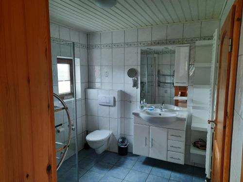 Koupelna v ubytování Ferienhaus Natur und Meer