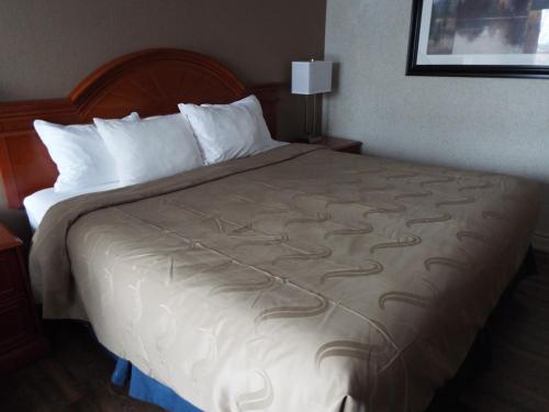 a bedroom with a large bed in a hotel room at Quality Inn Owen Sound in Owen Sound