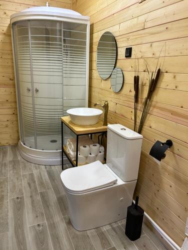 ein Bad mit einem WC und einem Waschbecken in der Unterkunft Address number 8 in Yeghegnadzor
