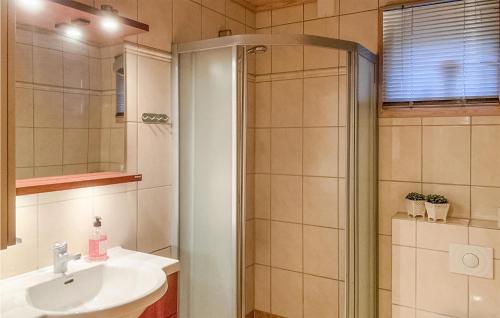 a bathroom with a shower and a sink at Awesome Apartment In Gol With Wifi And 2 Bedrooms in Gol