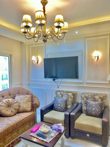 Zona de estar de Ultra Luxury 3BR with Pools ,Sports ,Dining in Gated compound, Close to all sites