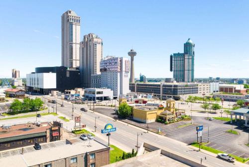a view of a city with tall buildings and a street at Days Inn by Wyndham Fallsview in Niagara Falls