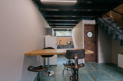 Η κουζίνα ή μικρή κουζίνα στο Loft apartmány FABRIKA