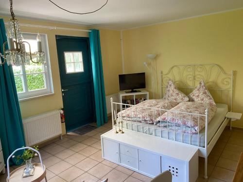Postel nebo postele na pokoji v ubytování elbe511ferienzuhause